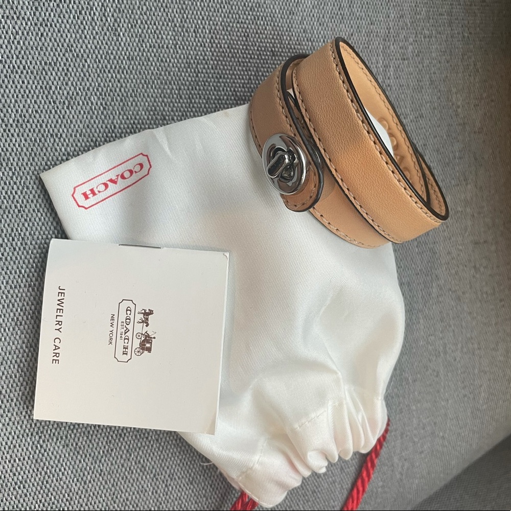 Coach Double Wrap Leather Bracelet